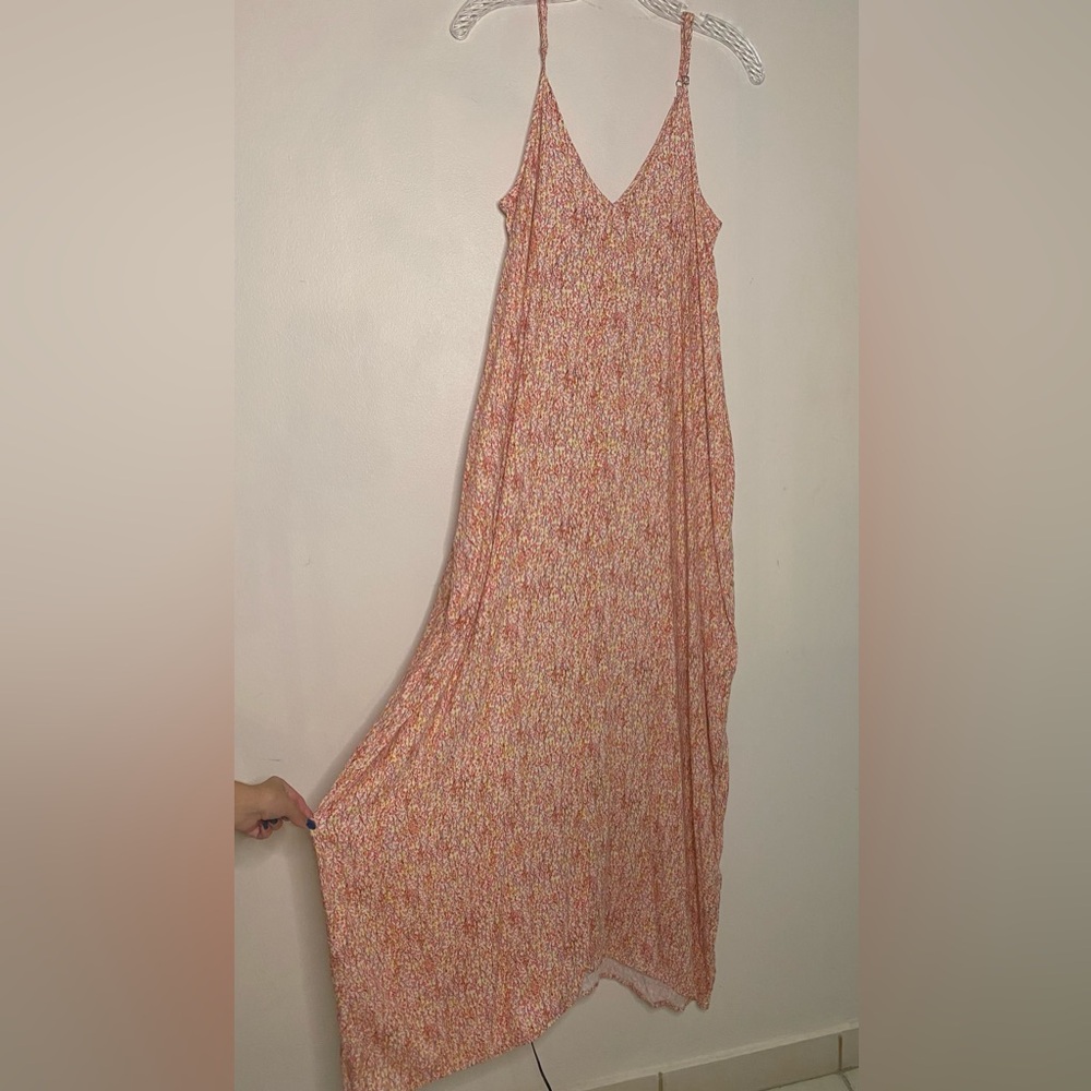 lovestitch Peach-Pink Floral Maxi Dress